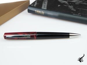 Stylo bille Tibaldi Infrangibile Mauve Rouge, Résine, Noir, INFR-326-BP