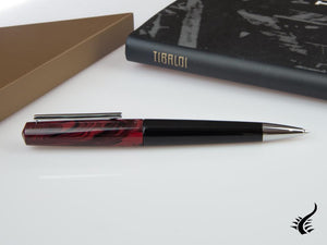 Stylo bille Tibaldi Infrangibile Mauve Rouge, Résine, Noir, INFR-326-BP