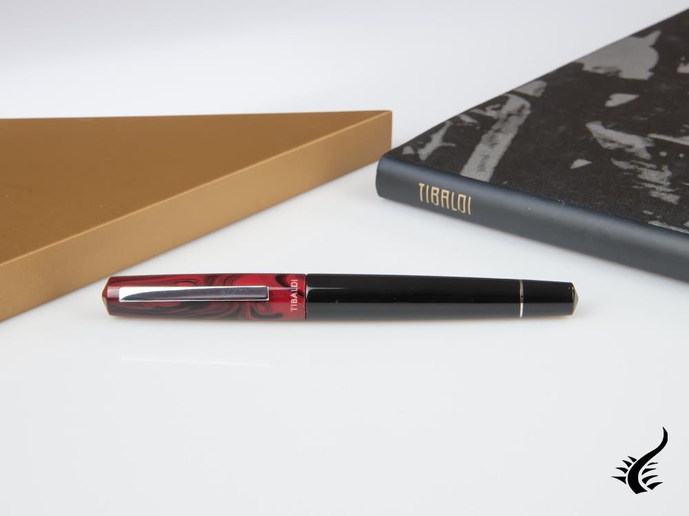 Tibaldi Infrangibile Mauve Red Fountain Pen, Resin, Black, INFR-326-FP