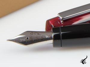 Tibaldi Infrangibile Mauve Red Fountain Pen, Resin, Black, INFR-326-FP