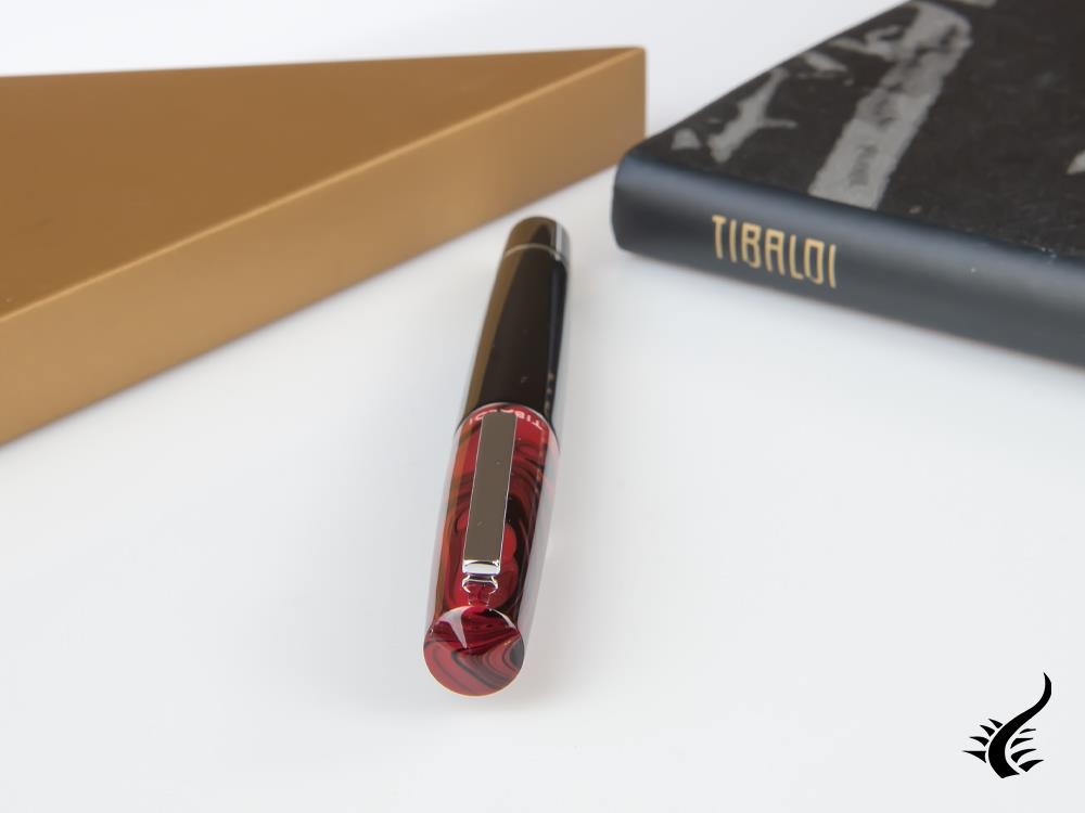 Tibaldi Infrangibile Mauve Red Fountain Pen, Resin, Black, INFR-326-FP