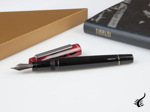 Tibaldi Infrangibile Mauve Red Fountain Pen, Resin, Black, INFR-326-FP