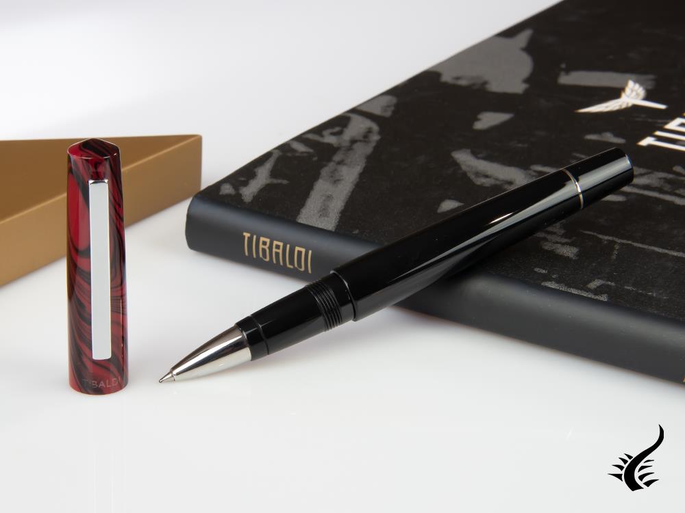 Tibaldi Infrangibile Mauve Red Rollerball pen, Resin, Black, INFR-326-RB