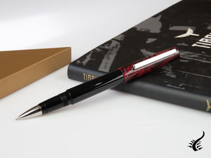 Tibaldi Infrangibile Mauve Red Rollerball pen, Resin, Black, INFR-326-RB