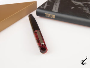 Stylo roller Tibaldi Infrangibile Mauve Rouge, Résine, Noir, INFR-326-RB