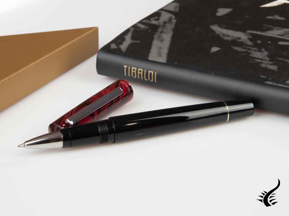 Tibaldi Infrangibile Mauve Red Rollerball pen, Resin, Black, INFR-326-RB