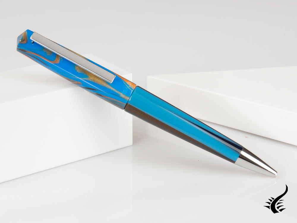 Tibaldi Infrangibile Peacock Blue Ballpoint pen, Resin, Blue, INFR-358-BP