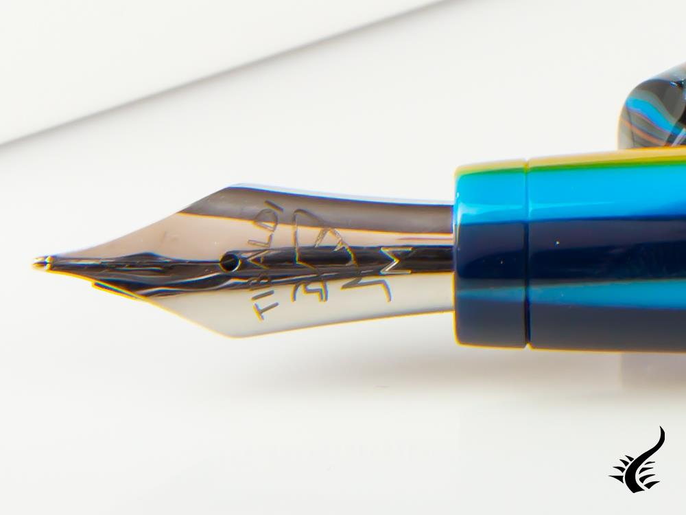 Tibaldi Infrangibile Peacock Blue Fountain Pen, Resin, Blue, INFR-358-FP