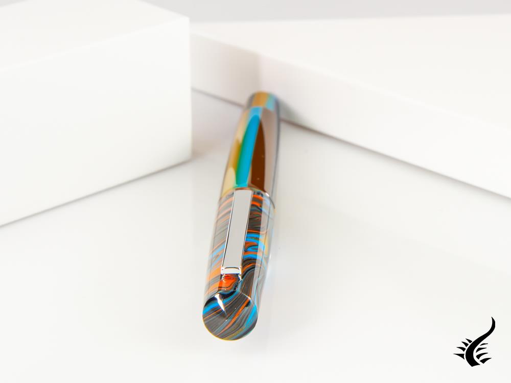 Tibaldi Infrangibile Peacock Blue Fountain Pen, Resin, Blue, INFR-358-FP