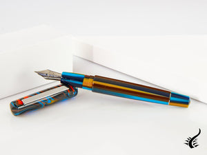 Tibaldi Infrangibile Peacock Blue Fountain Pen, Resin, Blue, INFR-358-FP