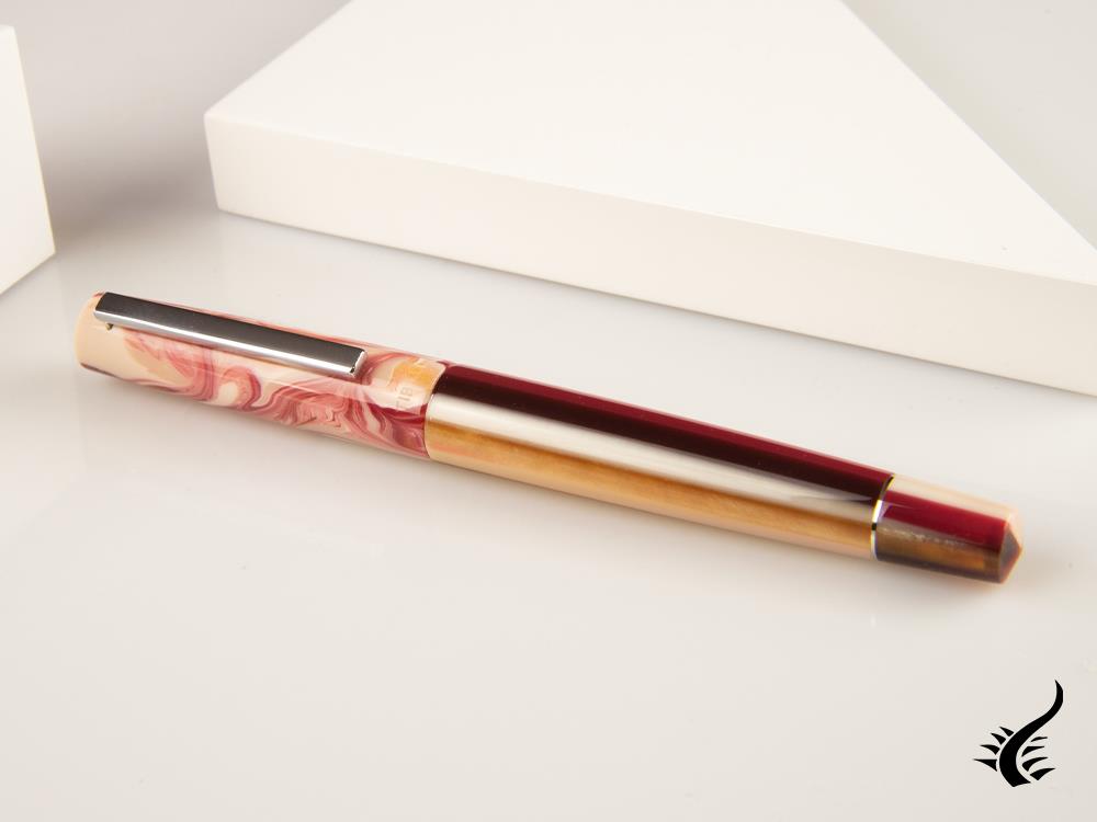 Tibaldi Infrangibile Russet Stylo Plume Rouge, Résine, Rose, INFR-359-FP