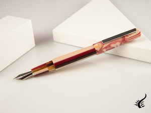 Tibaldi Infrangibile Russet Stylo Plume Rouge, Résine, Rose, INFR-359-FP