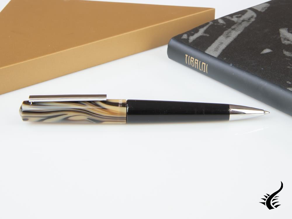 Tibaldi Infrangibile Taupe Grey Ballpoint pen, Resin, Black, INFR-324-BP