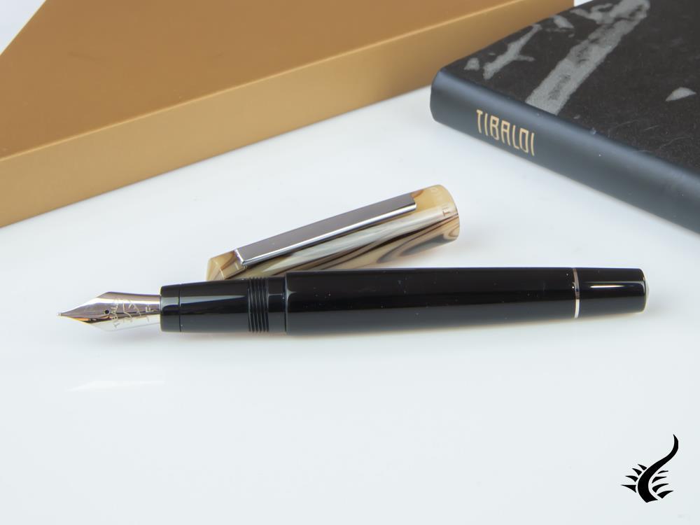 Tibaldi Infrangibile Taupe Grey Fountain Pen, Resin, Black, INFR-324-FP