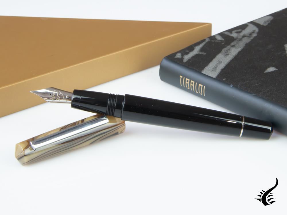 Tibaldi Infrangibile Taupe Grey Fountain Pen, Resin, Black, INFR-324-FP