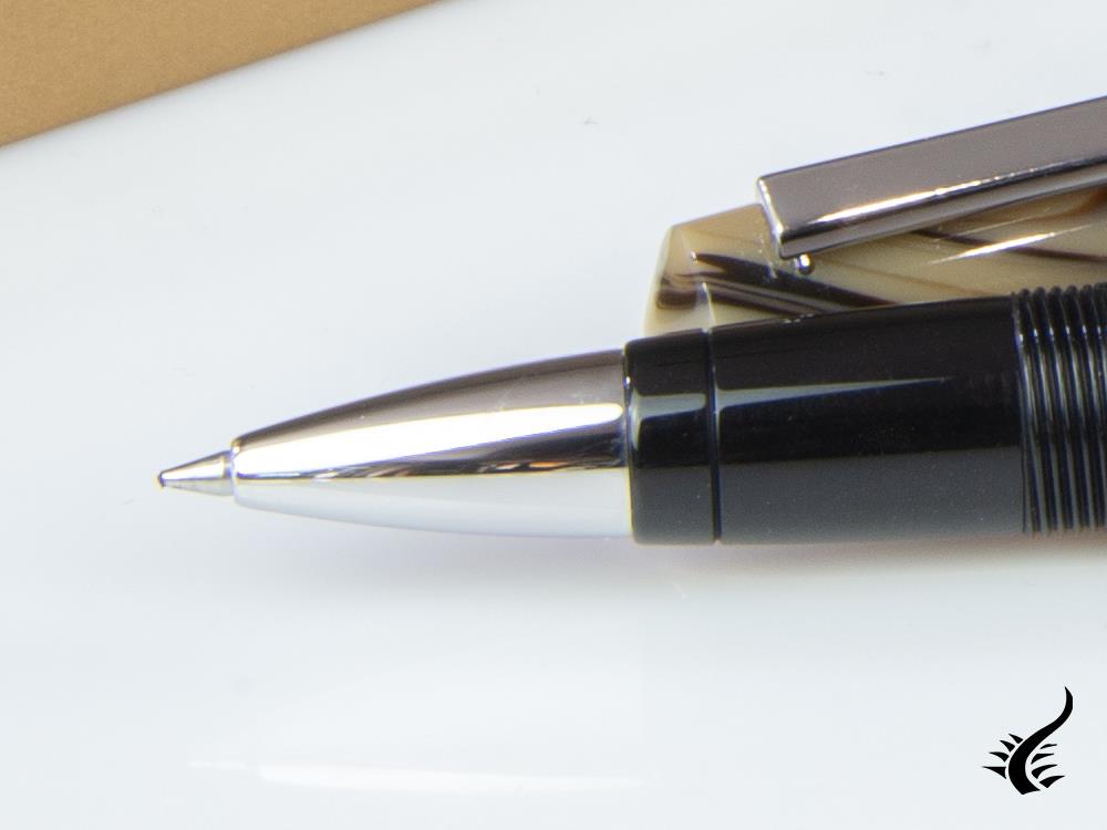 Stylo roller Tibaldi Infrangibile Gris Taupe, Résine, Noir, INFR-324-RB