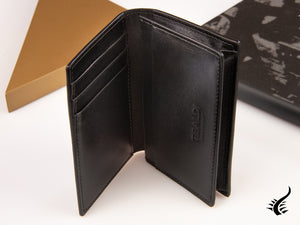 Tibaldi Leather Business Card Case, Leather, Cotton, Black, 6 Cards, LTM-BCC