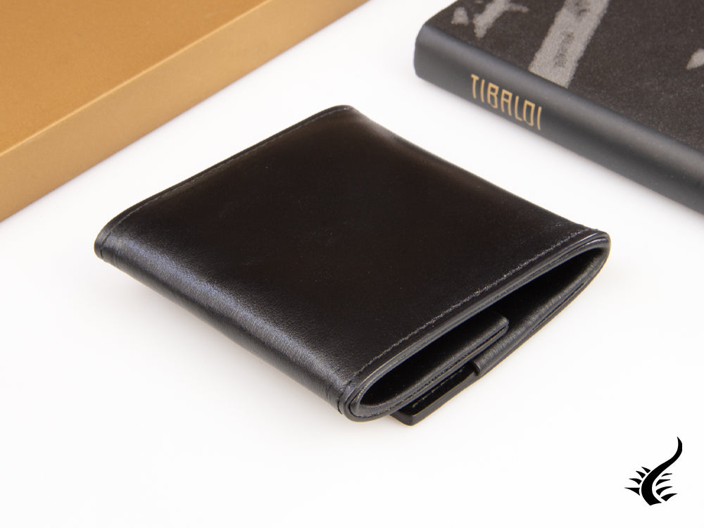 Tibaldi Leather Coin Pouch, Black, Leather, Cotton, LTM-CP