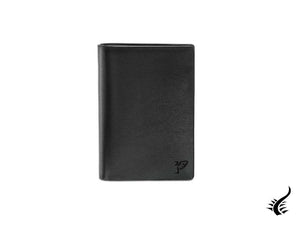 Tibaldi Leather Wallet, Black, Leather, Cotton, 4 Cards, LTM-VWALL