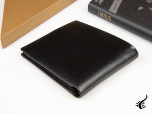 Tibaldi Leather Wallet, Black, Leather, Cotton, 6 Cards, LTM-OWALL