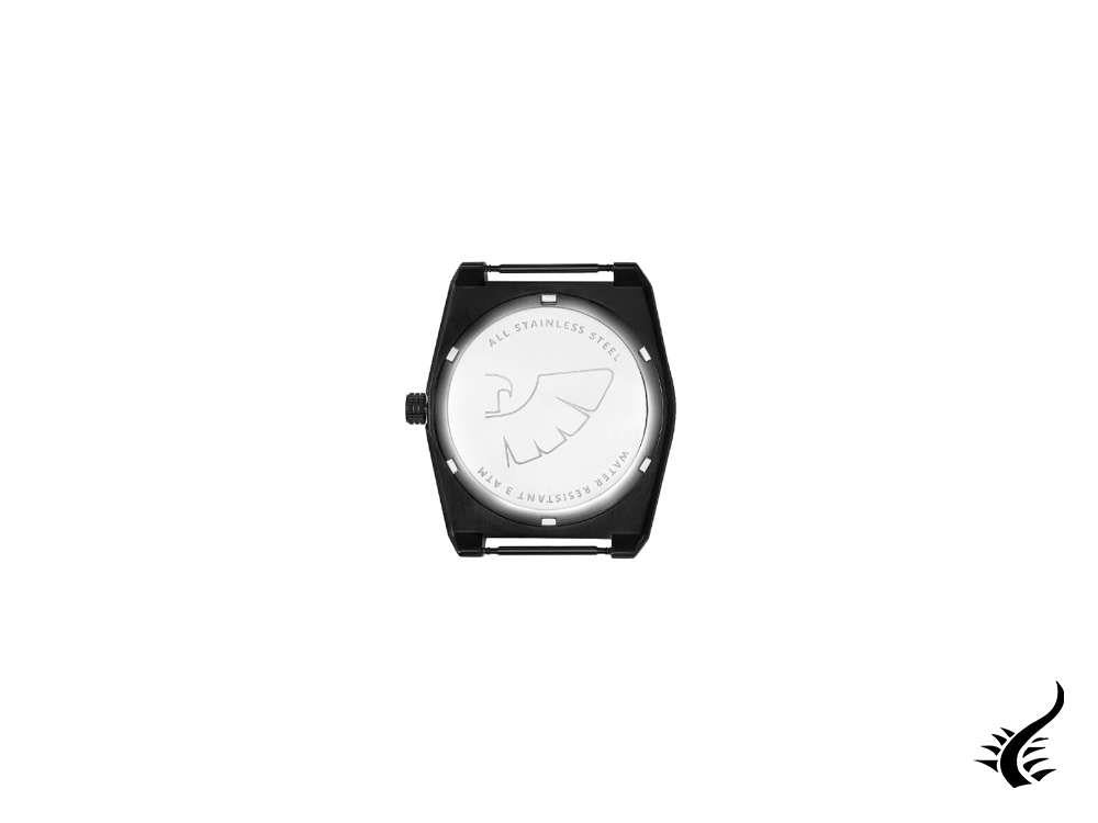 Montre à quartz Tibaldi pour homme, noire, 39 mm x 46 mm, bracelet en tissu, TMM-PVD-GG