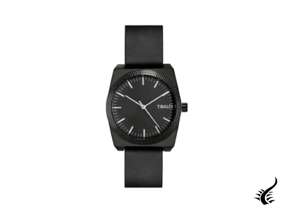 Tibaldi Men's Quartz Watch, Black, 39mm x 46mm, Leather strap, TMM-SS-LT