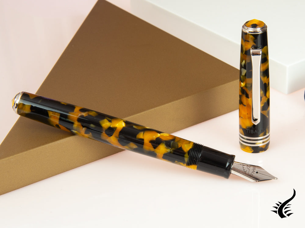 Tibaldi Nº60 Amber Yellow Fountain Pen, Palladium trim, N60-550-FP