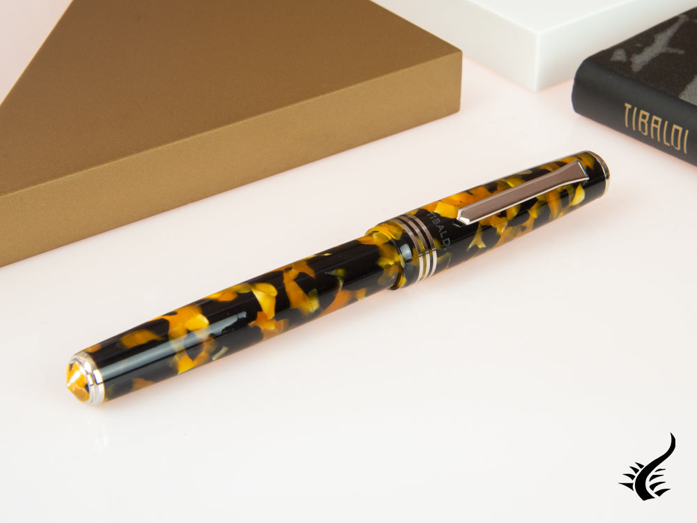 Tibaldi Nº60 Amber Yellow Fountain Pen, Palladium trim, N60-550-FP