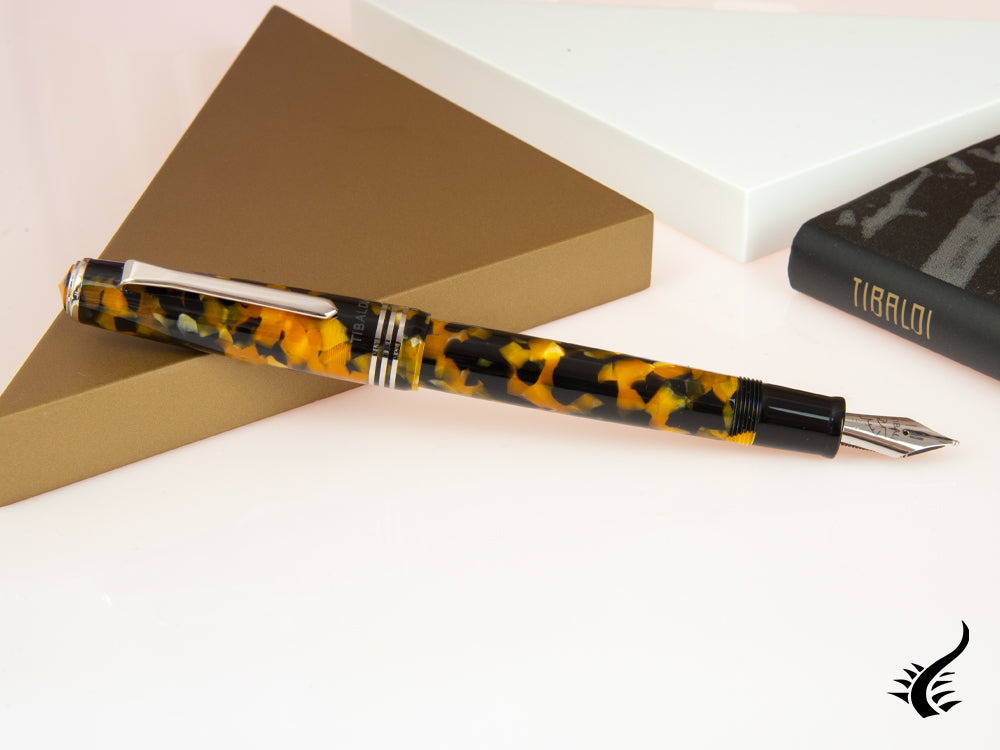 Tibaldi Nº60 Amber Yellow Fountain Pen, Palladium trim, N60-550-FP