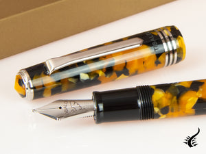 Tibaldi Nº60 Amber Yellow Fountain Pen, Palladium trim, N60-550-FP