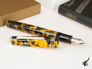 Stylo plume Tibaldi Nº60 Amber Yellow, attributs palladiés, N60-550-FP