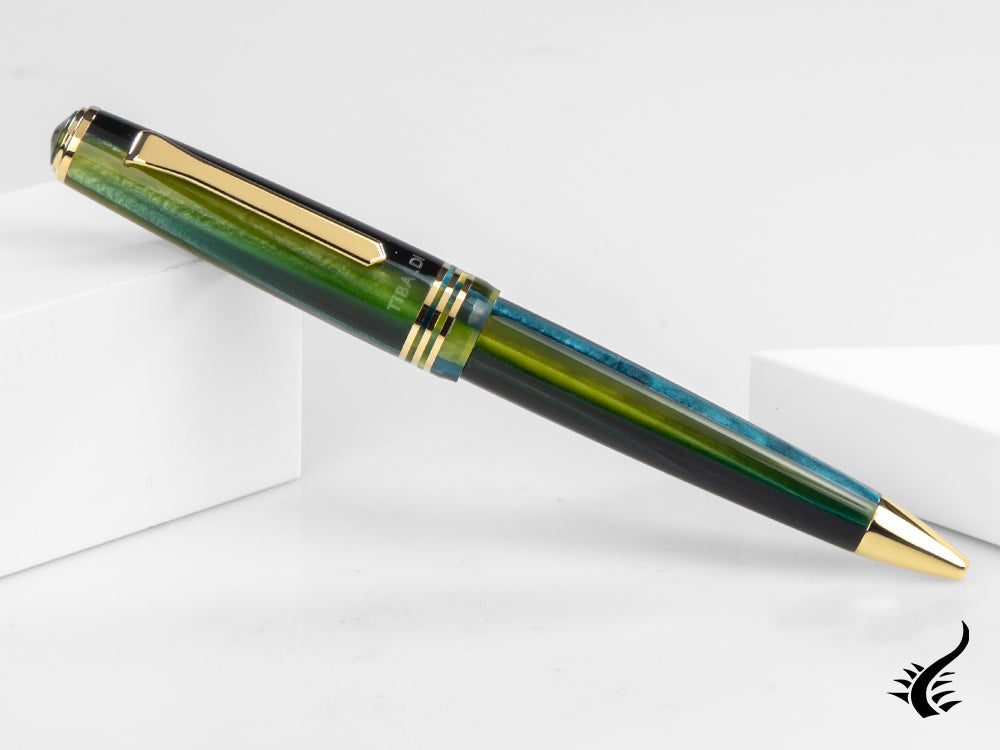 Stylo à bille Tibaldi Nº60 Retro Zest, Résine, Vert, attributs en or 18 carats, N60-99-BP