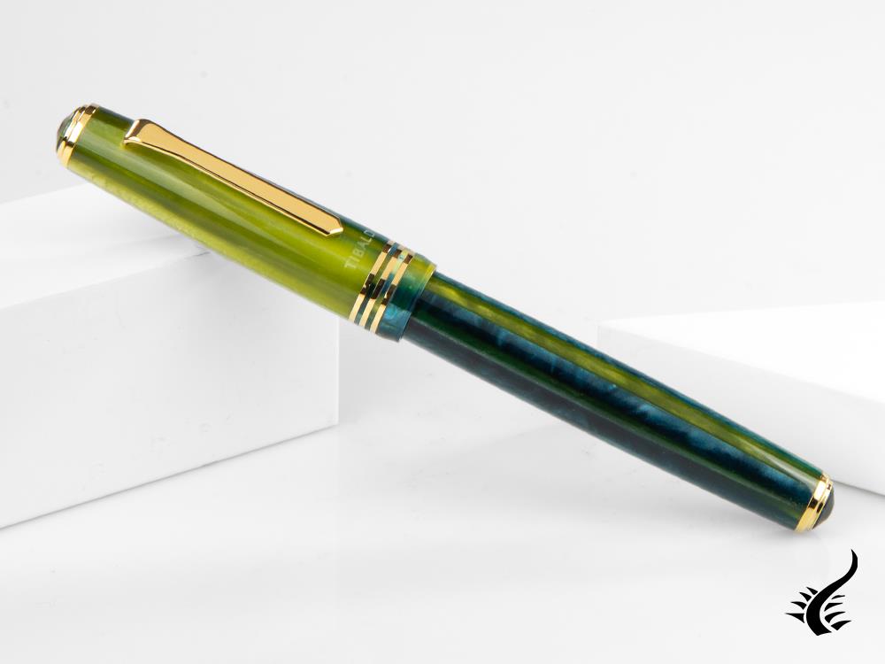 Stylo plume Tibaldi Nº60 Retro Zest, vert, attributs en or 18 carats, N60-99-FP