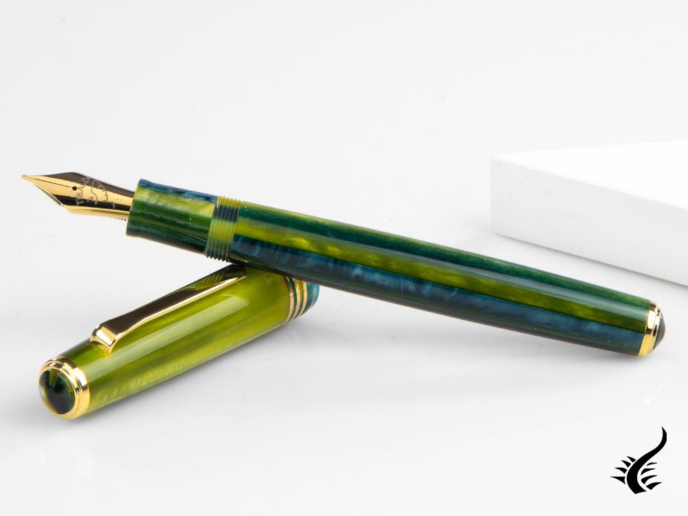 Stylo plume Tibaldi Nº60 Retro Zest, vert, attributs en or 18 carats, N60-99-FP