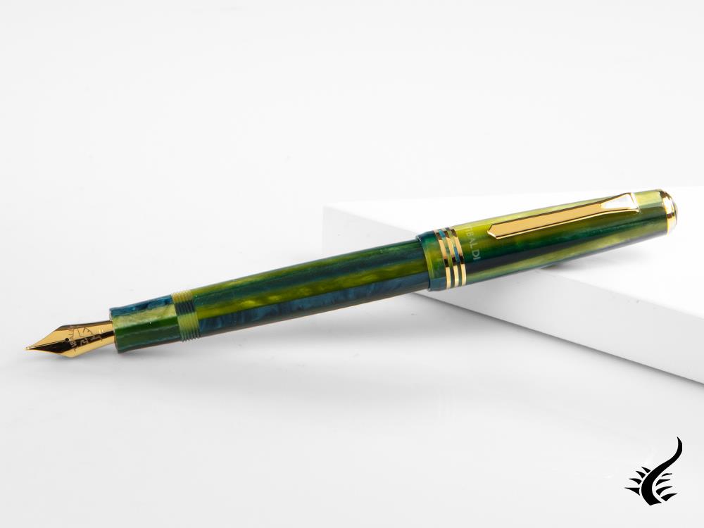 Stylo plume Tibaldi Nº60 Retro Zest, vert, attributs en or 18 carats, N60-99-FP