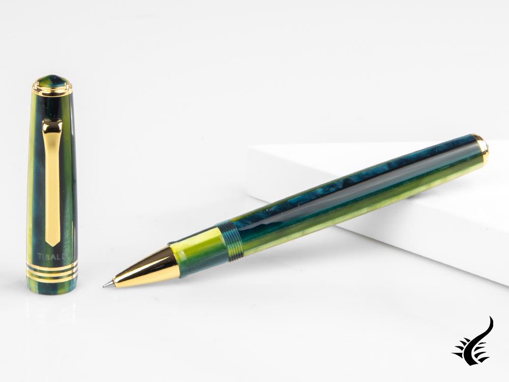 Tibaldi Nº60 Retro Zest Rollerball pen, Resin, Green, 18k Gold trim, N60-99-RB