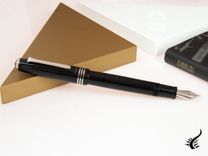 Tibaldi Nº60 Rich Black Fountain Pen, Black, Palladium trim, N60-237-FP