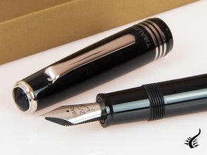 Tibaldi Nº60 Rich Black Fountain Pen, Black, Palladium trim, N60-237-FP