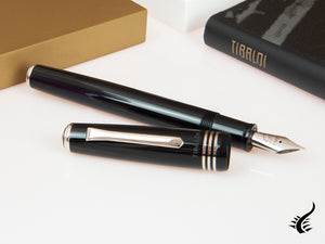 Tibaldi Nº60 Rich Black Fountain Pen, Black, Palladium trim, N60-237-FP