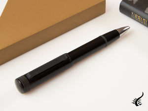 Stylo à bille Tibaldi Perfecta Rich Black, résine, attributs palladium, PFC-237-BP