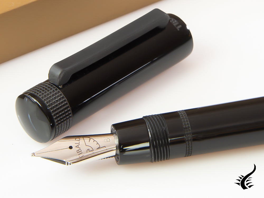 Tibaldi Perfecta Rich Black Fountain Pen, Palladium trim, PFC-237-FP