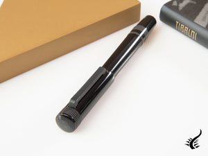 Tibaldi Perfecta Rich Black Fountain Pen, Palladium trim, PFC-237-FP