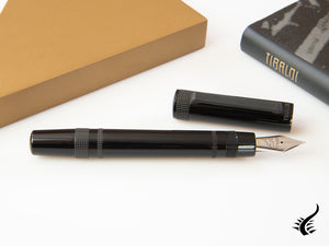 Tibaldi Perfecta Rich Black Fountain Pen, Palladium trim, PFC-237-FP