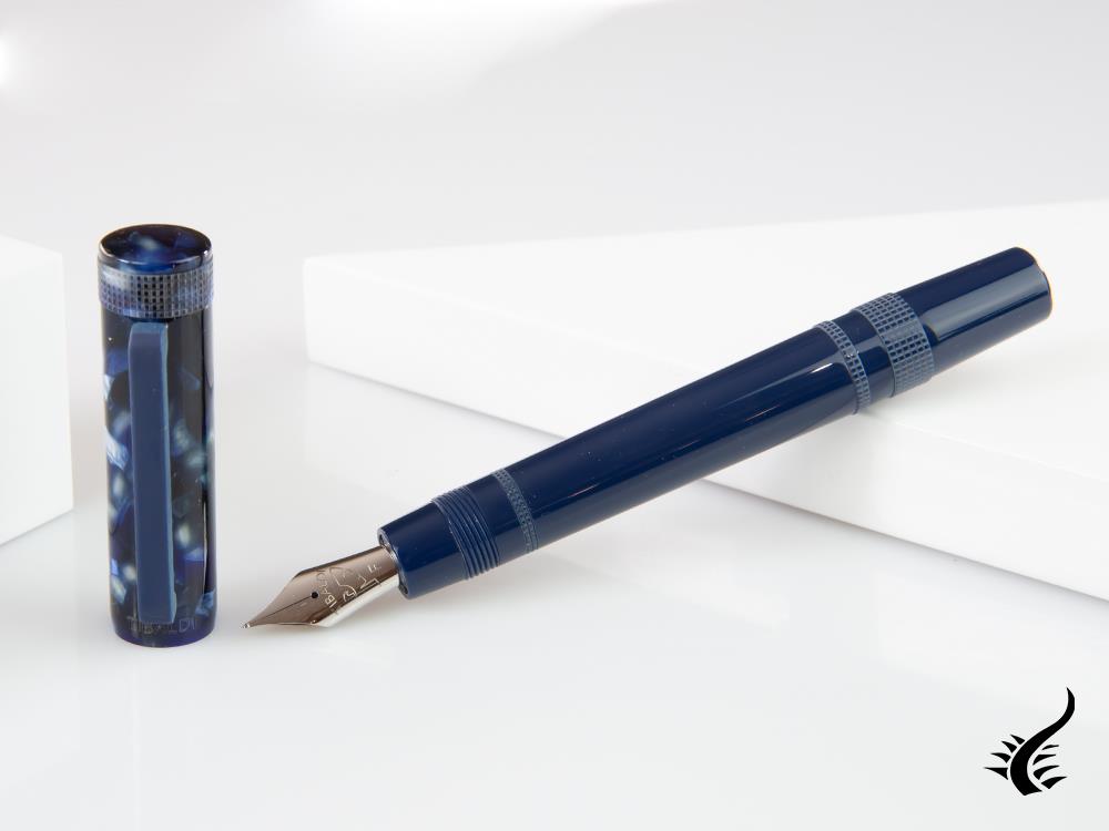 Stylo plume Tibaldi Perfecta Stonewash Blue, résine, bleu, PFC-781-FP