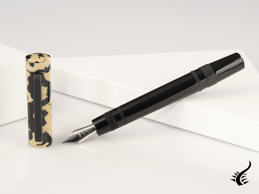 Tibaldi Perfecta Tortoise Beige Fountain Pen, Palladium trim, PFC-958-FP