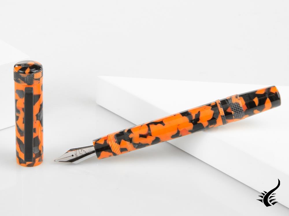 Tibaldi Perfecta Vinyl Full Orange Fountain Pen, Palladium, PFC-R515-FP