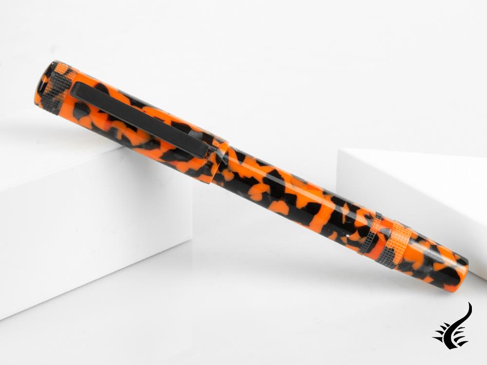 Tibaldi Perfecta Vinyl Full Orange Fountain Pen, Palladium, PFC-R515-FP