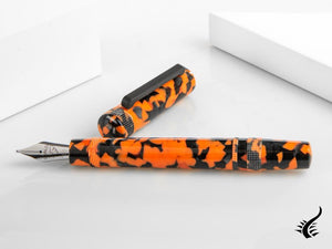 Tibaldi Perfecta Vinyl Full Orange Fountain Pen, Palladium, PFC-R515-FP