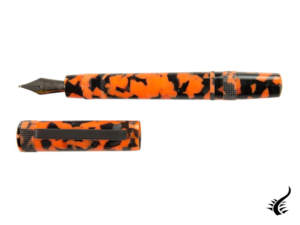 Tibaldi Perfecta Vinyl Full Orange Fountain Pen, Palladium, PFC-R515-FP