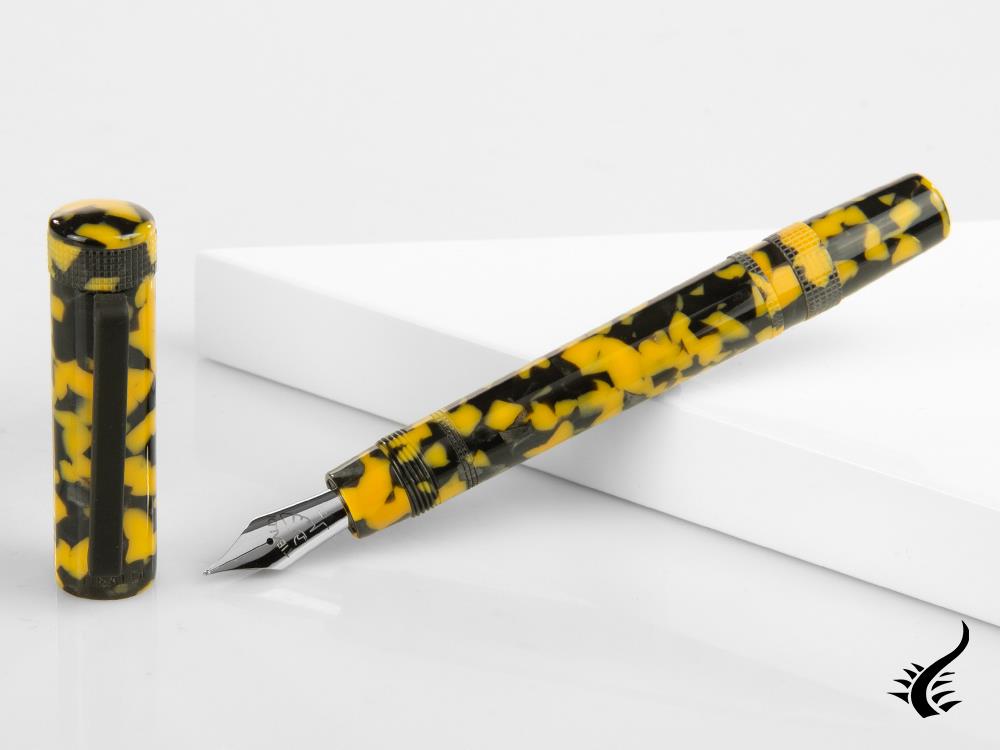 Tibaldi Perfecta Vinyl Full Yellow Fountain Pen, Palladium, PFC-R512-FP